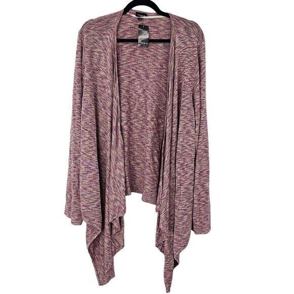 Torrid Cardigan Sweater Size 5X Purple Space Dye Drape Front Long Sleeve 5 New - Picture 4 of 5